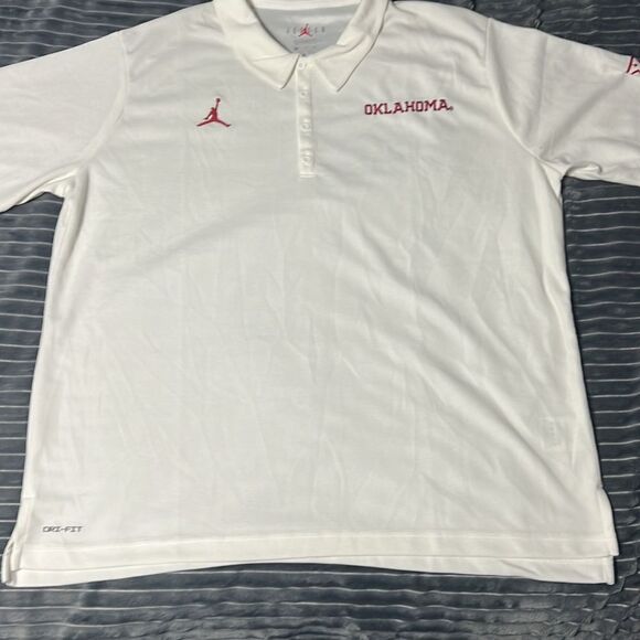 🔥🔥 OKLAHOMA OU SOONERS Jordan Dri-Fit Polo Shirt - Men Sz XL - EXCELLENT - Picture 9 of 10